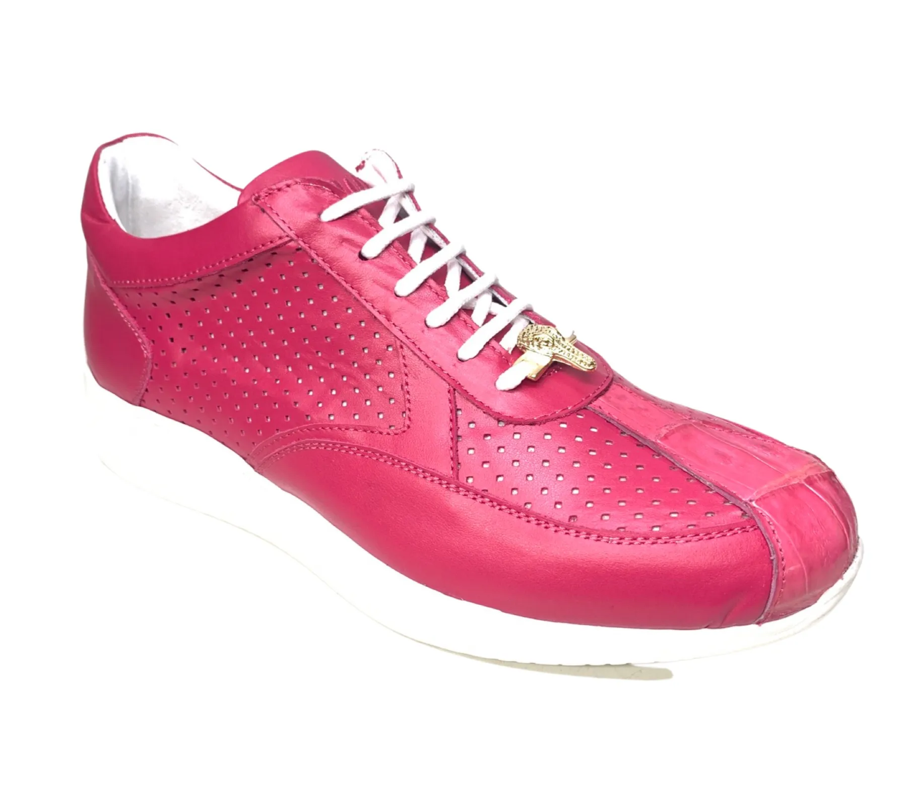 Mauri M770 Berry Perforated Crocodile Nappa Sneakers