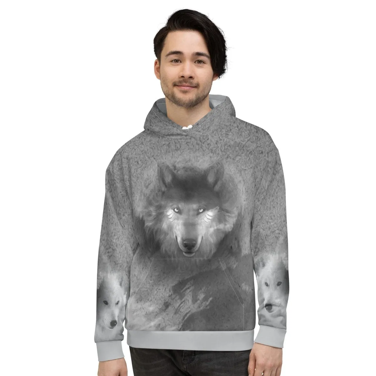 Men's Grey Wolf Hoodie