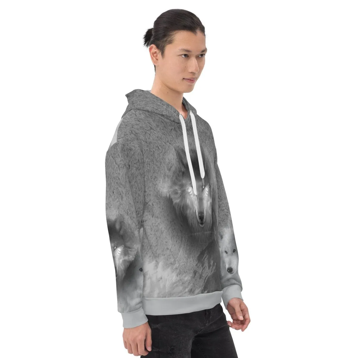 Men's Grey Wolf Hoodie