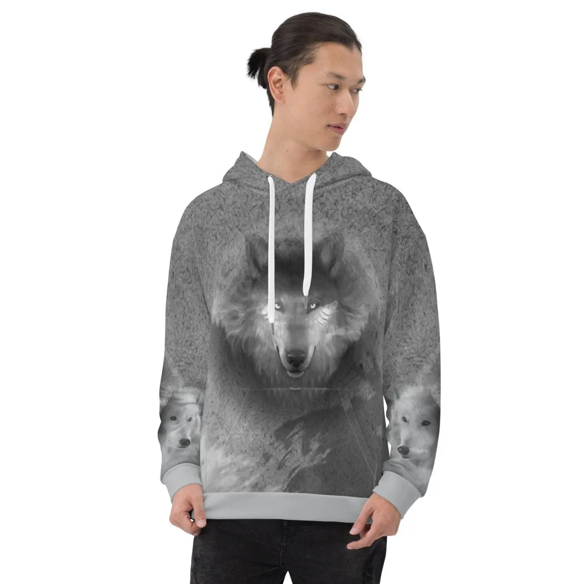 Men's Grey Wolf Hoodie