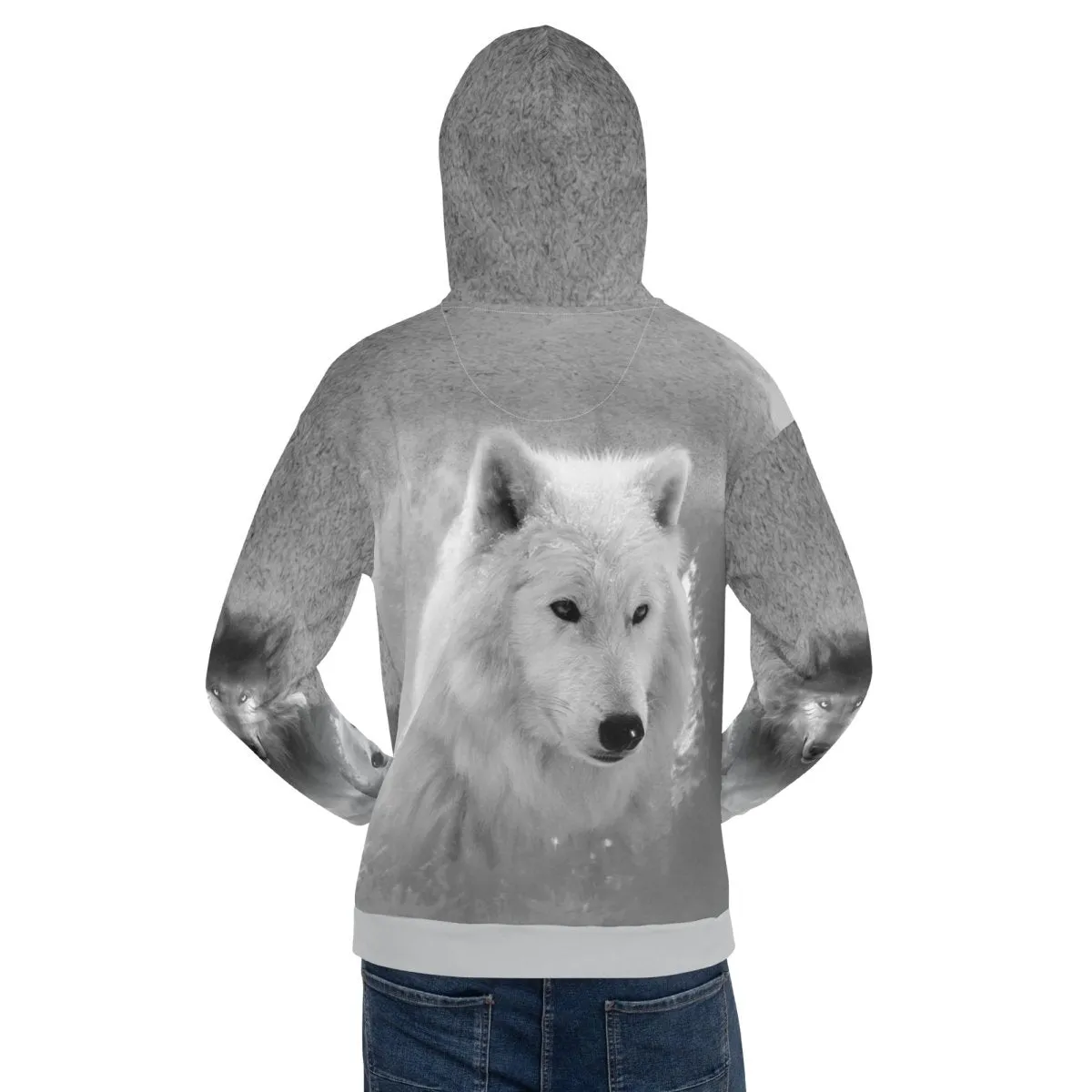 Men's Grey Wolf Hoodie