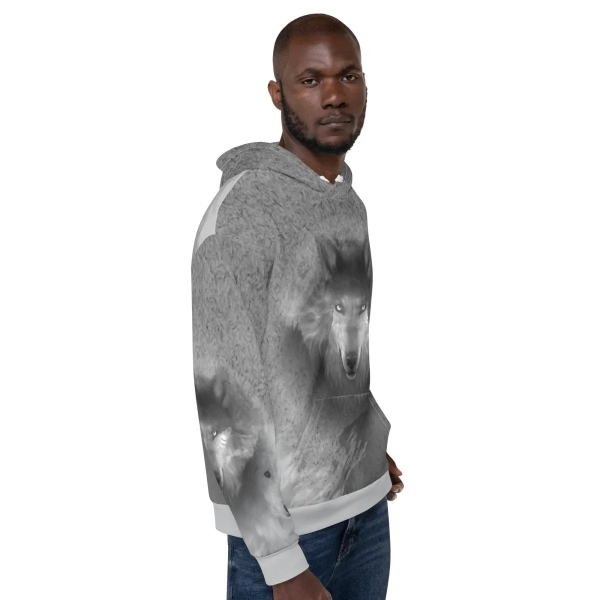 Men's Grey Wolf Hoodie
