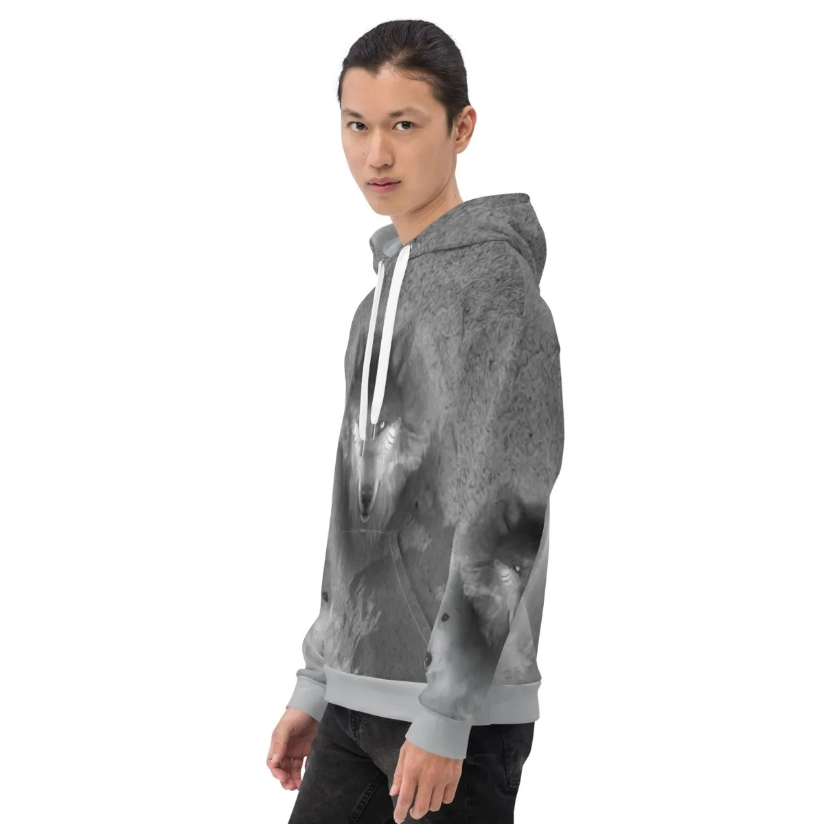 Men's Grey Wolf Hoodie