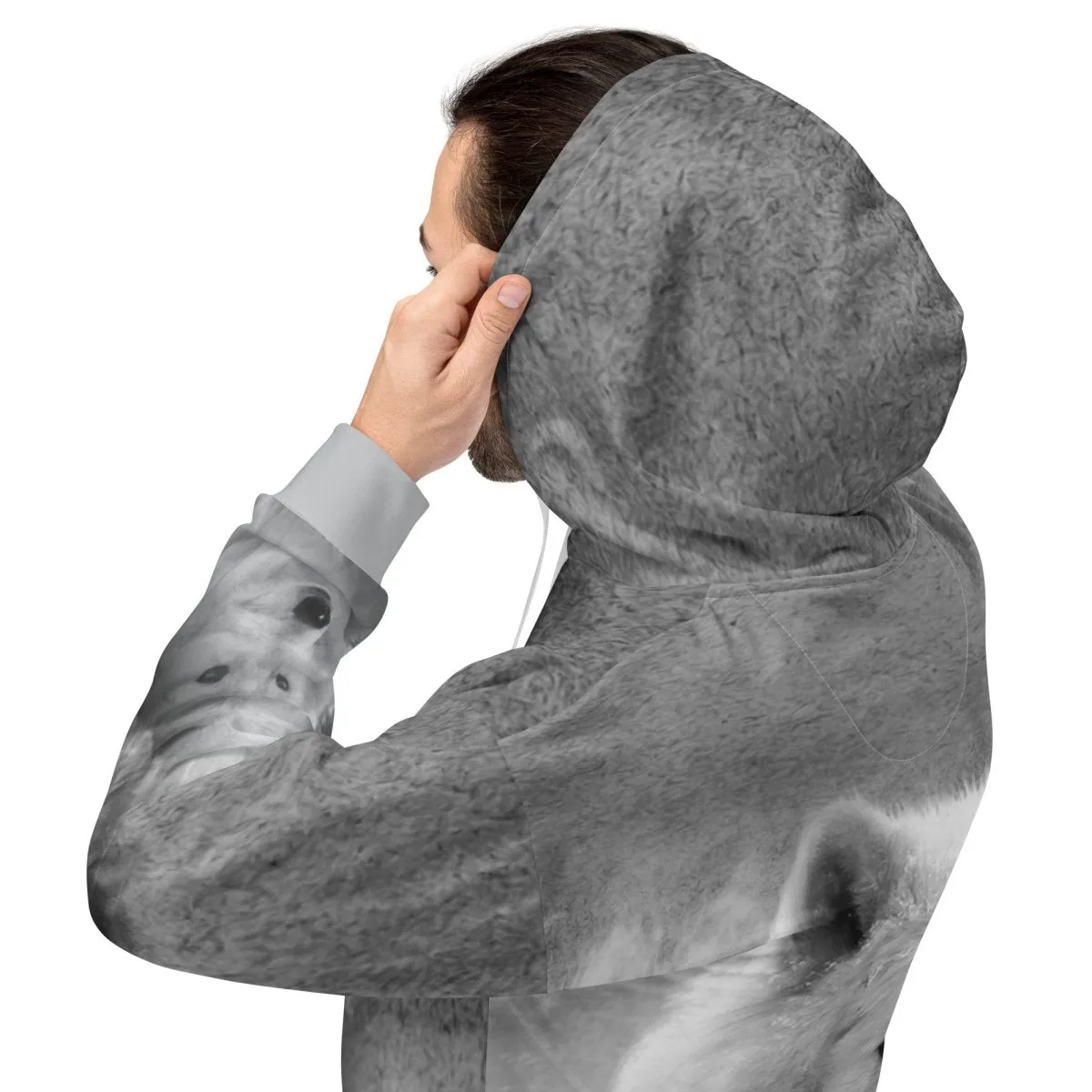 Men's Grey Wolf Hoodie
