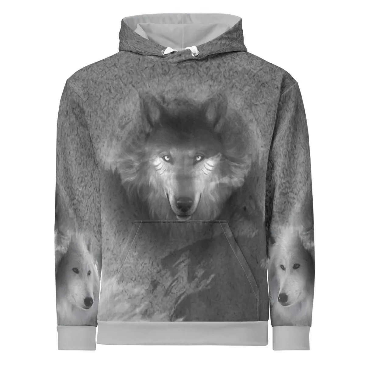 Men's Grey Wolf Hoodie