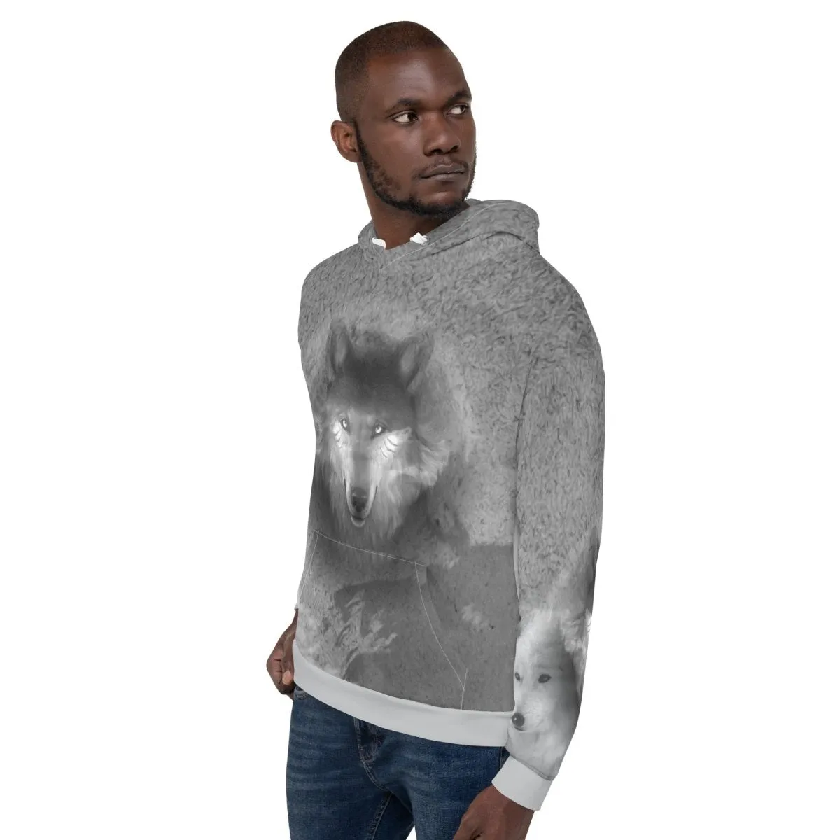 Men's Grey Wolf Hoodie