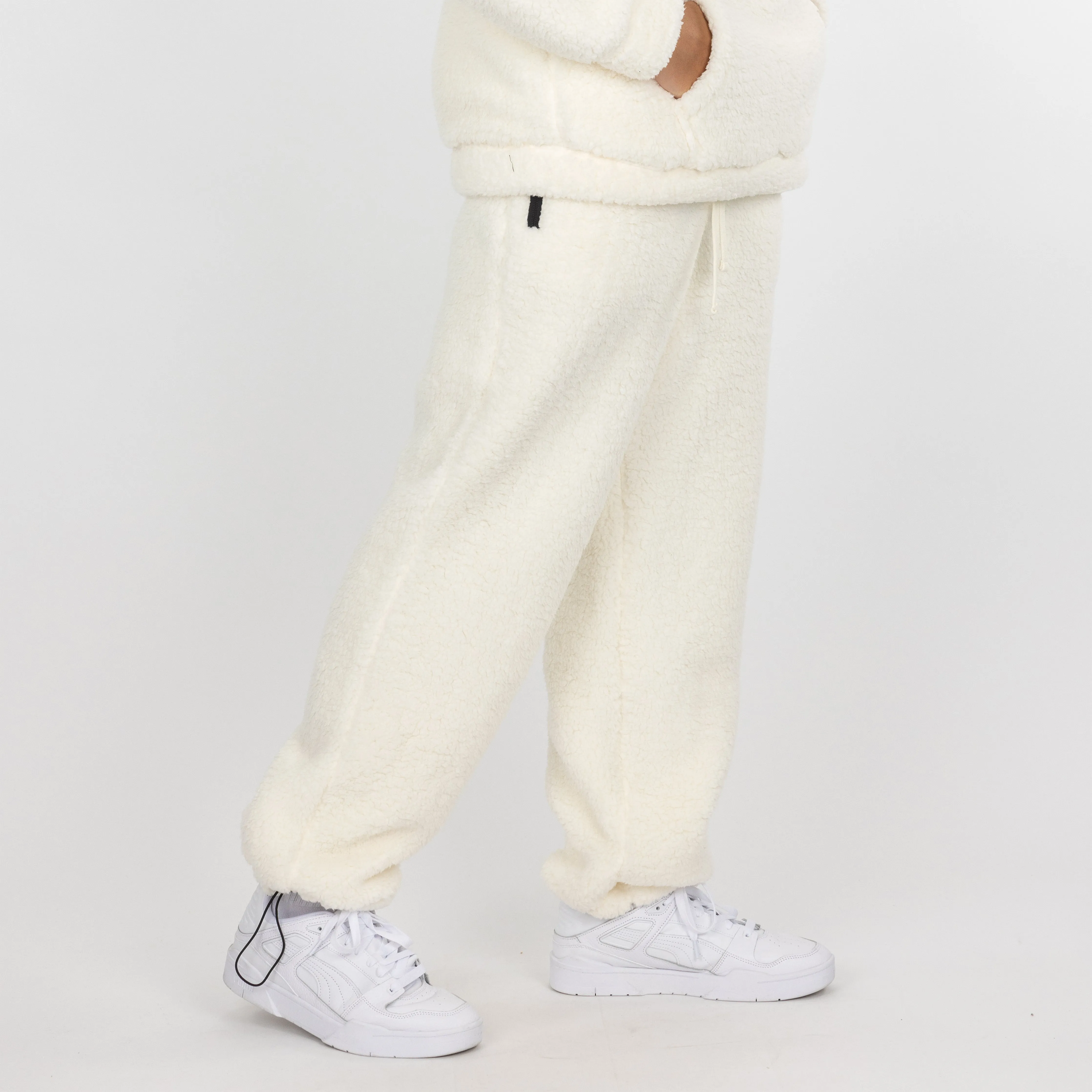 Mens Micro-poly Sherpa Fleece Pants - Egret