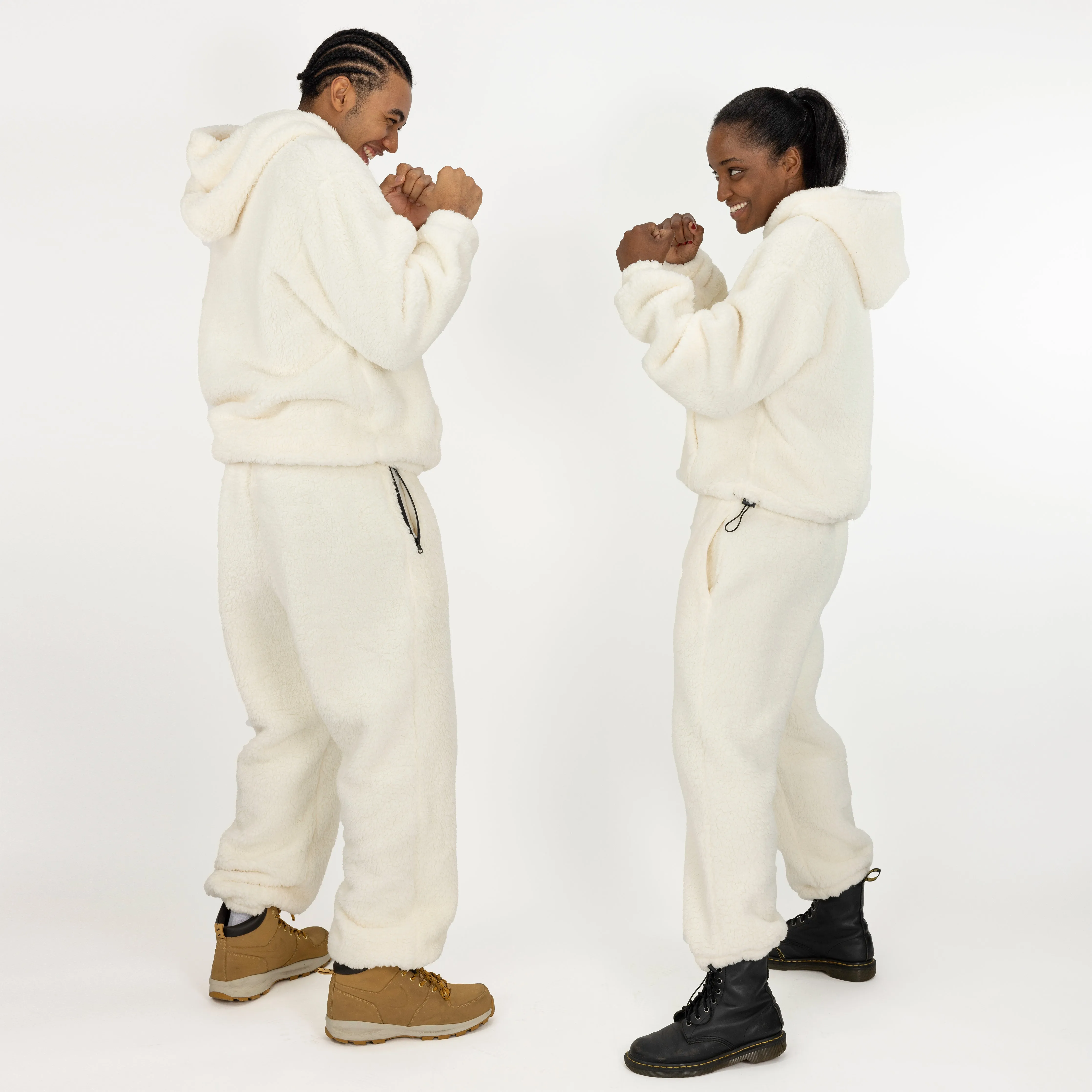 Mens Micro-poly Sherpa Fleece Pants - Egret