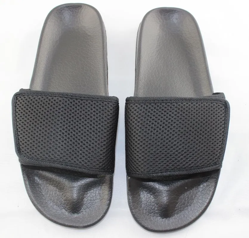 Mens Sporty Black Mesh Slides (SIZE 12 ONLY AVAILABLE)