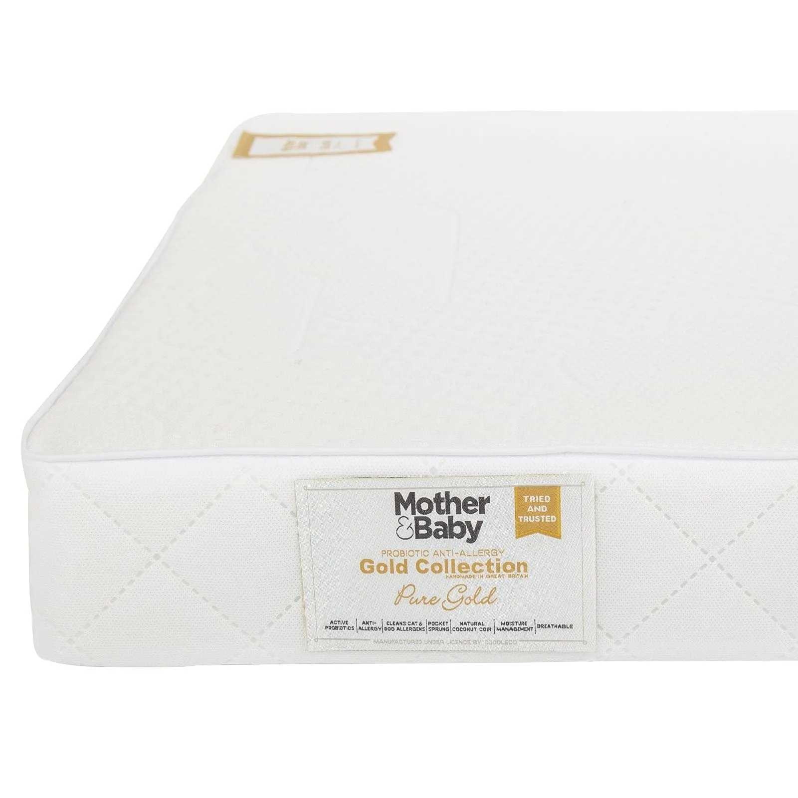 Mother&Baby Pure Gold Anti-Allergy Coir Pocket Sprung Cot Mattress 120 x 60cm