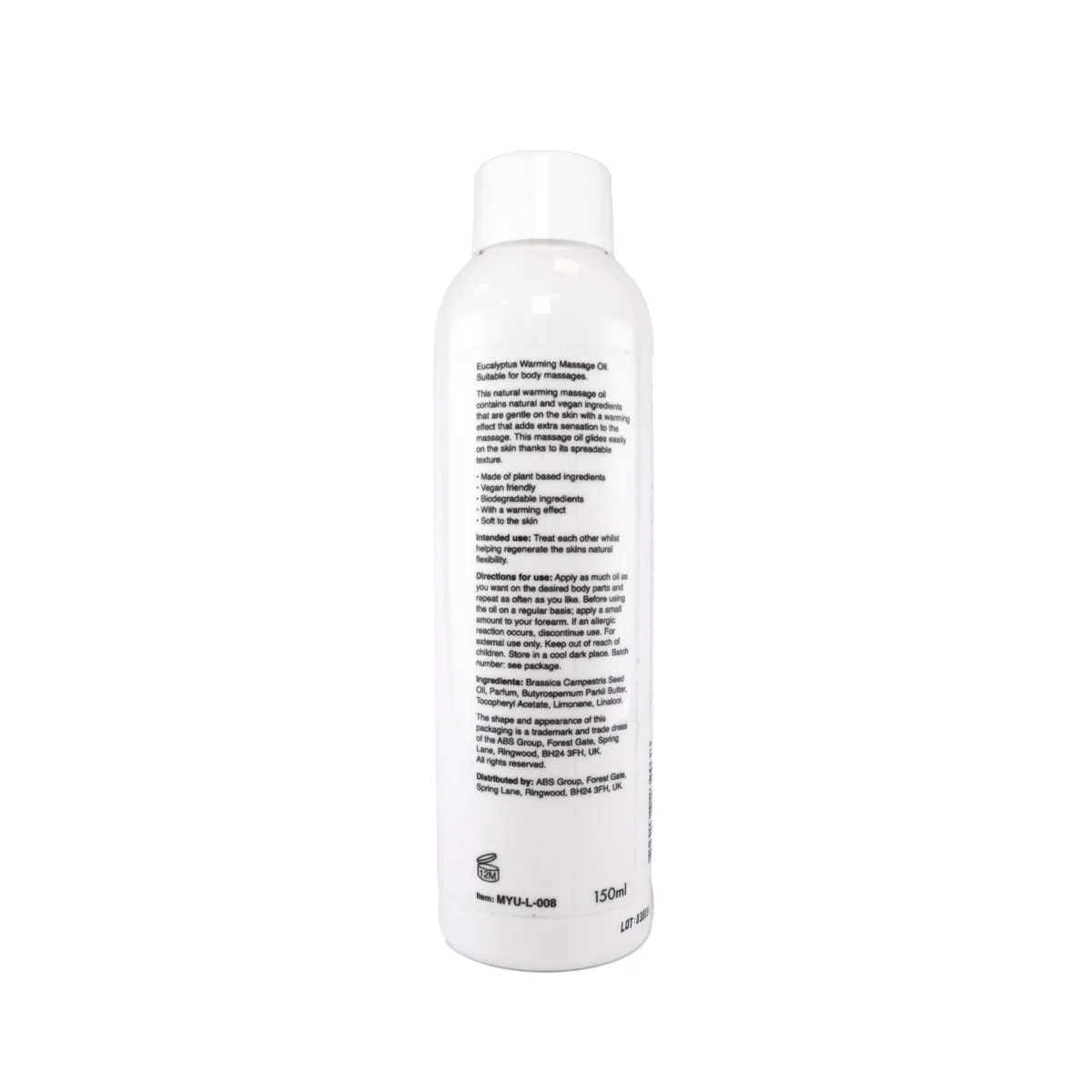 Natural Warming Massage Oil 150ml - Vegan & Gluten-Free