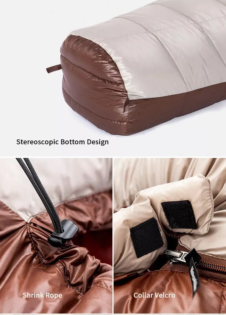 Naturehike - (Snowbird) Mummy Duck Down Sleeping Bag - Smoke Brown