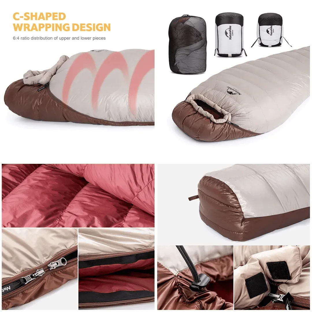 Naturehike - (Snowbird) Mummy Duck Down Sleeping Bag - Smoke Brown