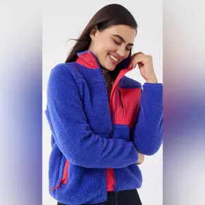 NWT Penfield Mattawa Fleece Jacket in Cobalt Blue and Raspberry