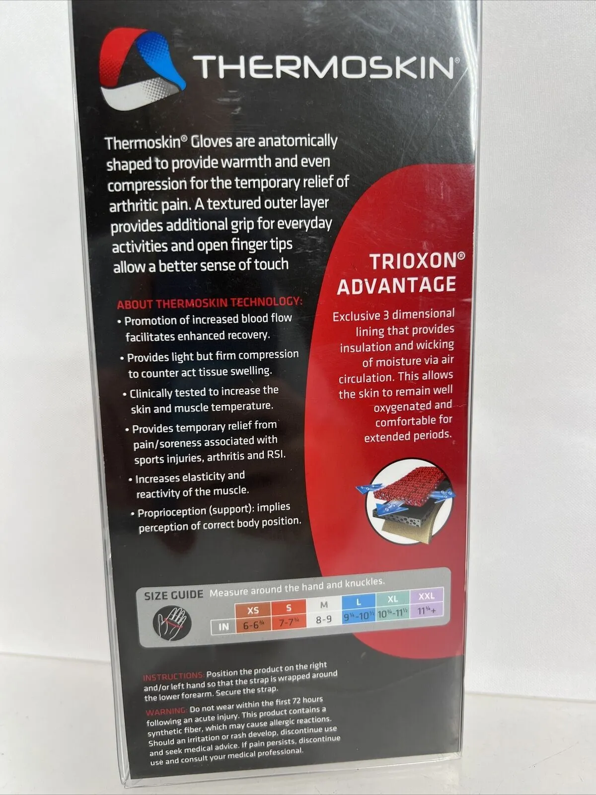 ORTHO ZONE Thermoskin Premium Black Arthritis Gloves PAIR Compression Small