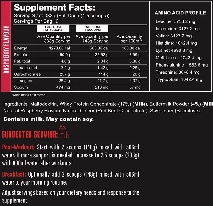 PACK NUTRITION MYTHIC MASS 2LB