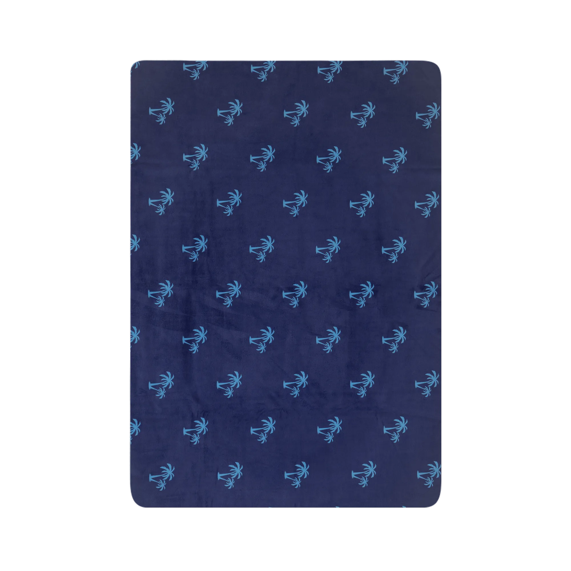 Palm Trees Cyan - Luxury Sherpa Fleece Blanket