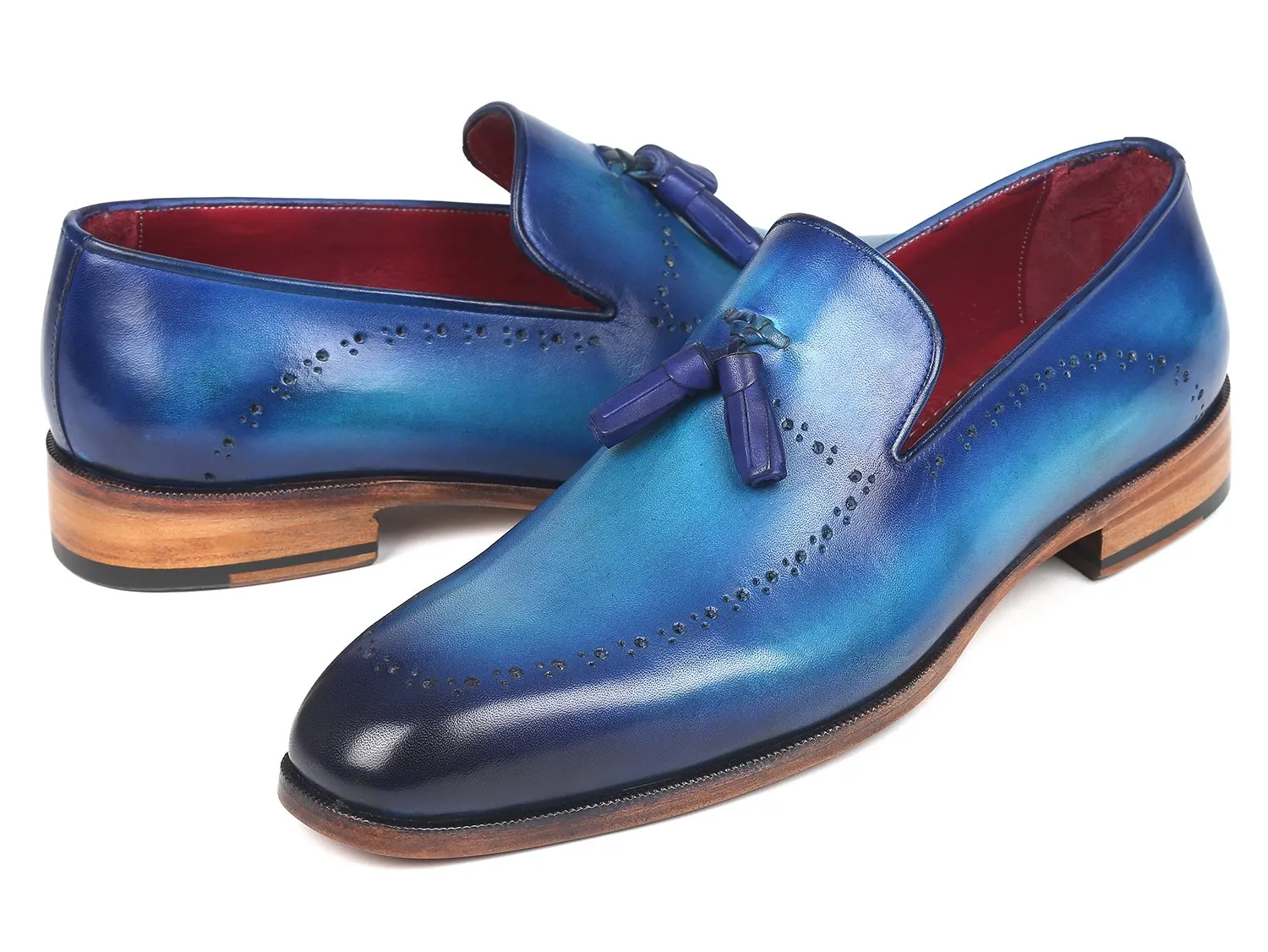 Paul Parkman Men's Tassel Loafers in Blue
