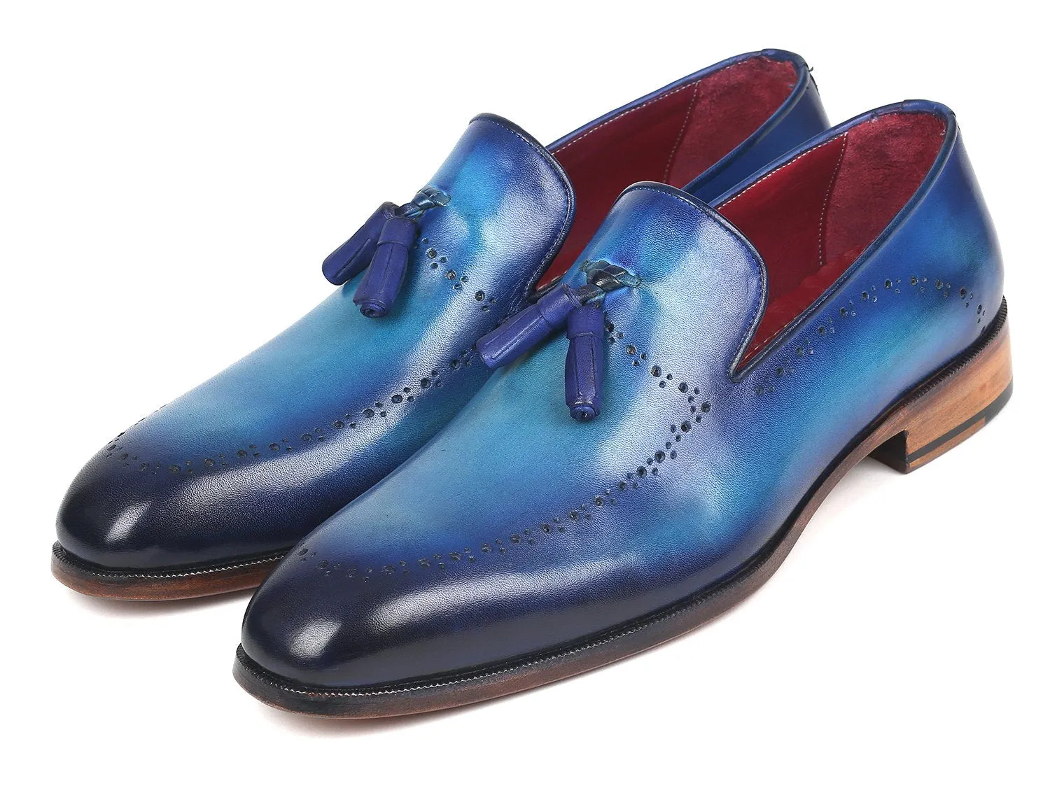 Paul Parkman Men's Tassel Loafers in Blue