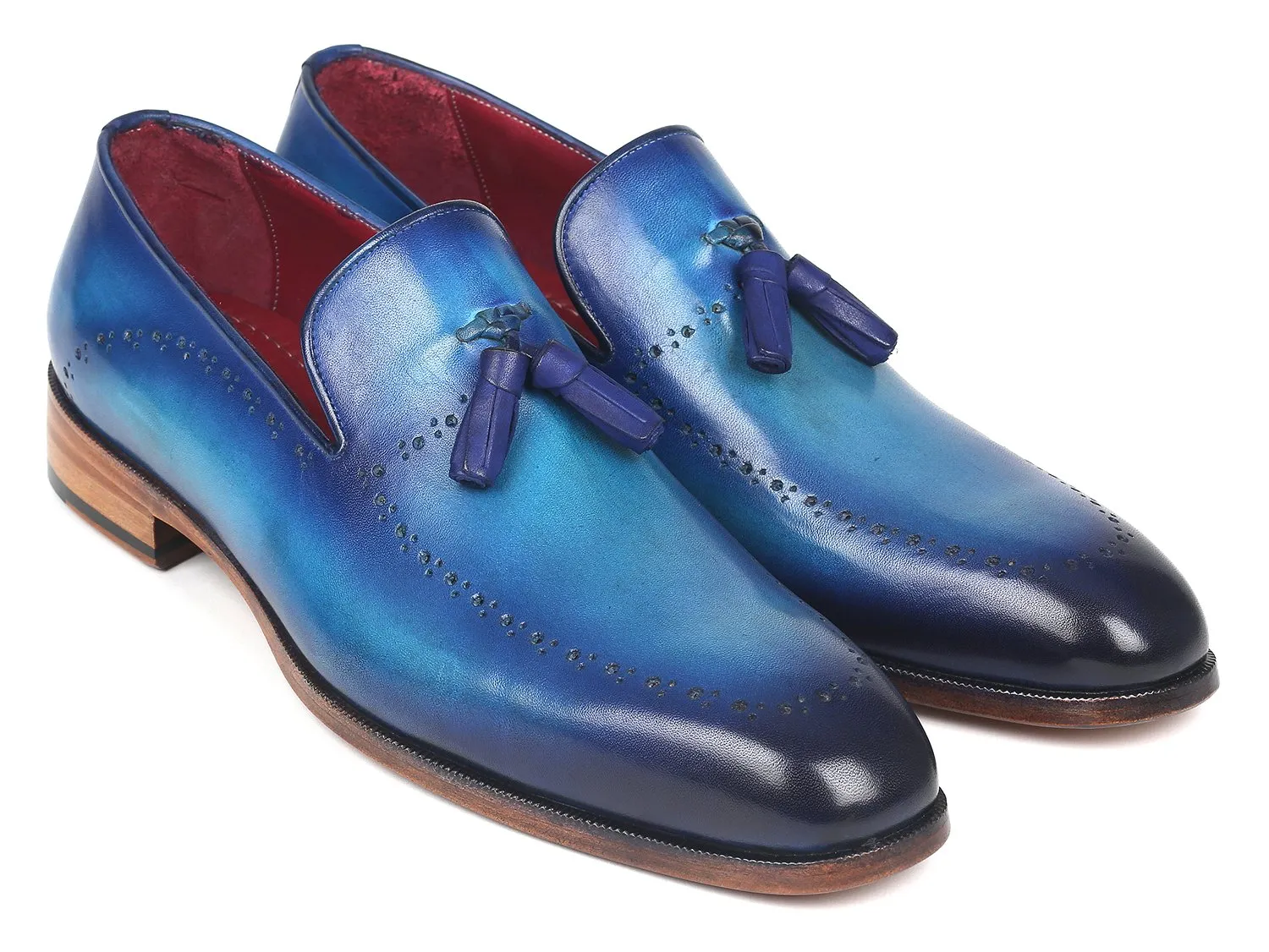 Paul Parkman Men's Tassel Loafers in Blue