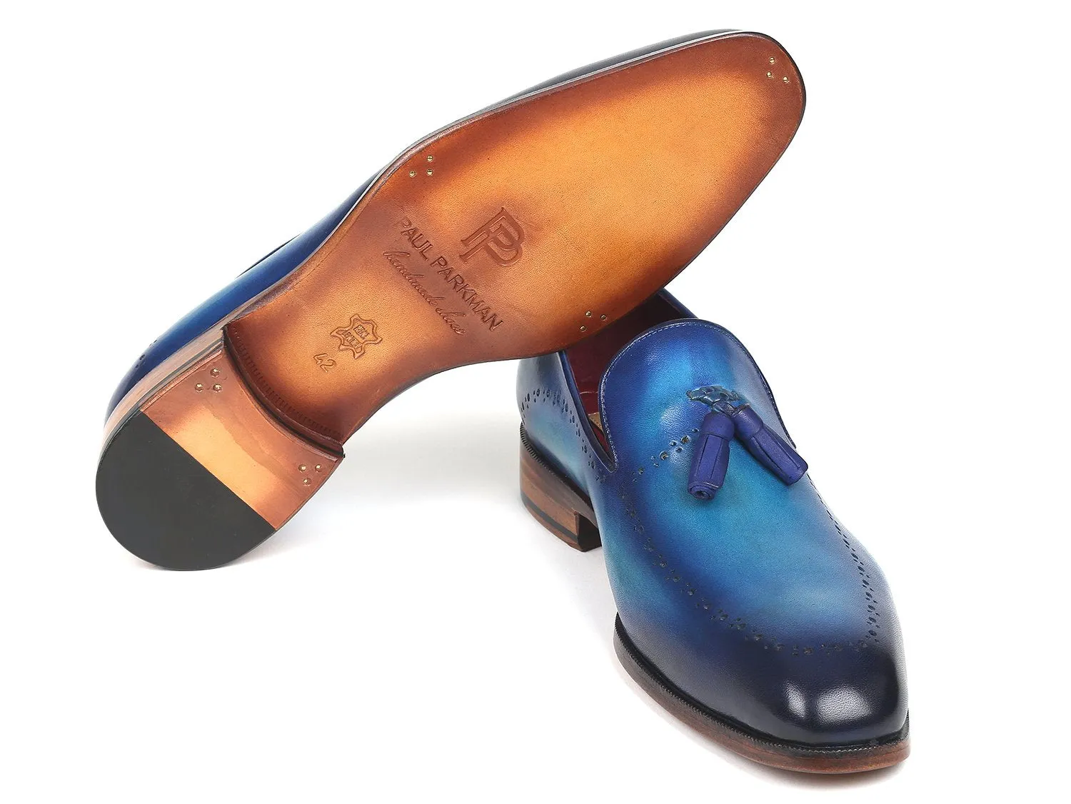 Paul Parkman Men's Tassel Loafers in Blue
