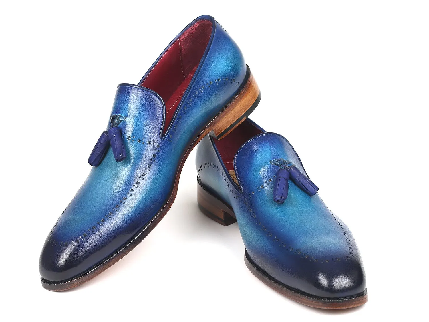 Paul Parkman Men's Tassel Loafers in Blue