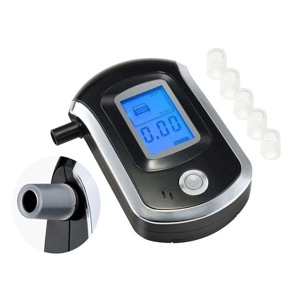 PD_2 Kibeland LCD Display Digital Breath Alcohol Tester with Semi-conductor Sensor 5 Mouthpieces
