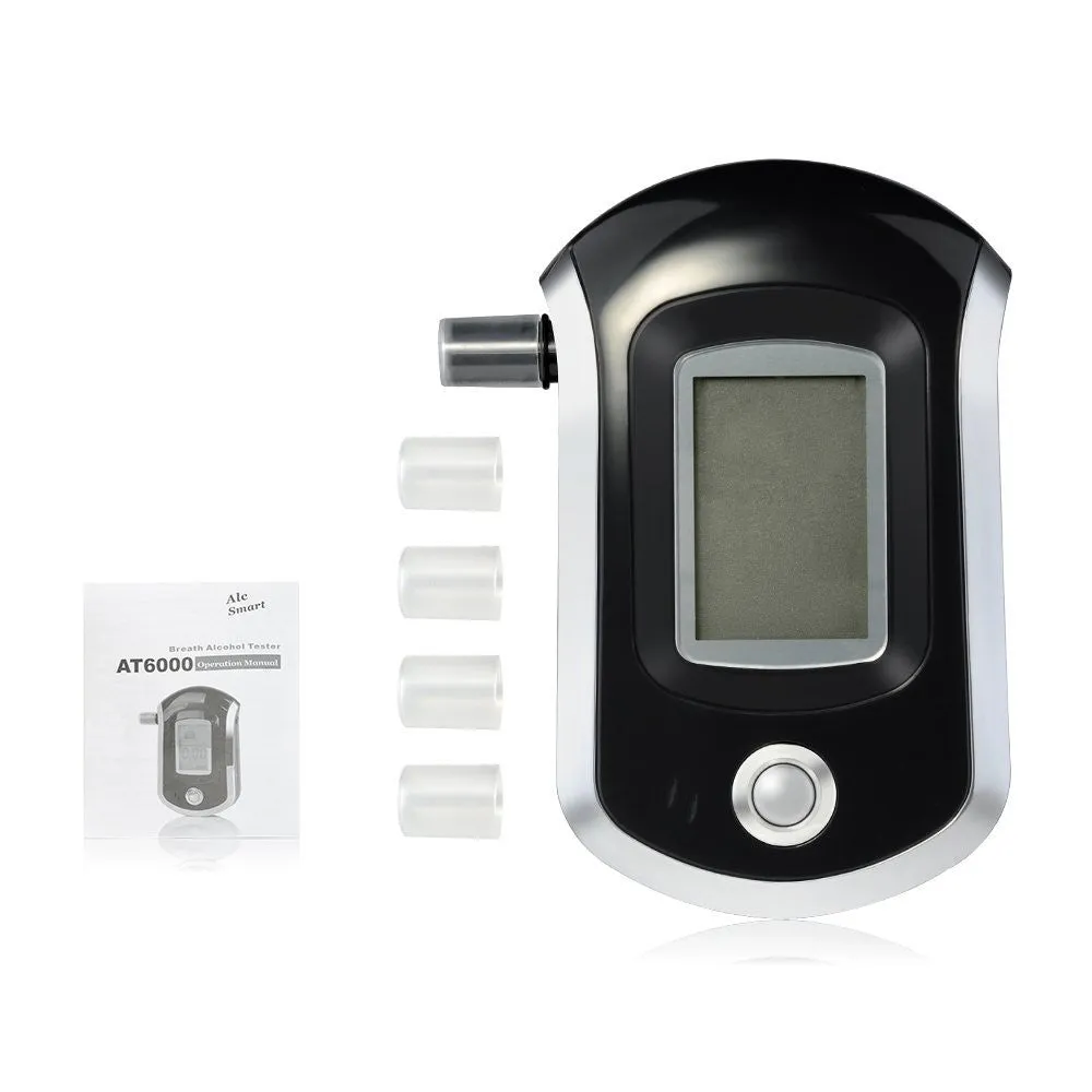 PD_2 Kibeland LCD Display Digital Breath Alcohol Tester with Semi-conductor Sensor 5 Mouthpieces