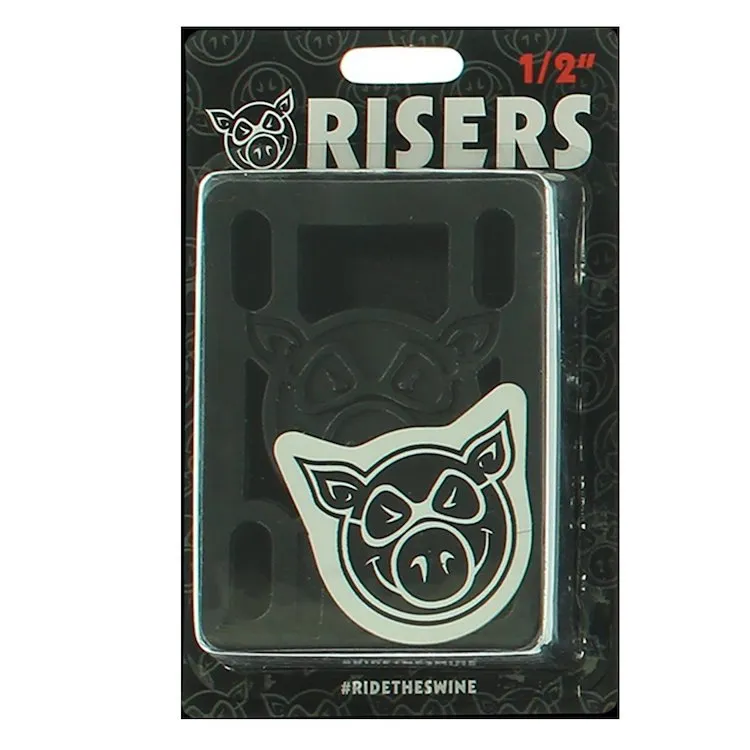 Pig Wheels Pig Piles Hard 1/2" Black Skateboard Riser Pads
