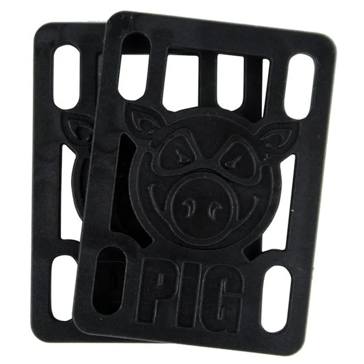 Pig Wheels Pig Piles Hard 1/8" Black Skateboard Riser Pads