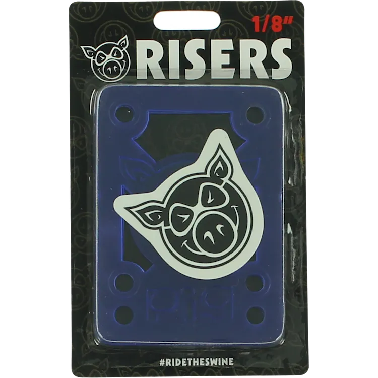 Pig Wheels Pig Piles Hard 1/8" Blue Skateboard Riser Pads