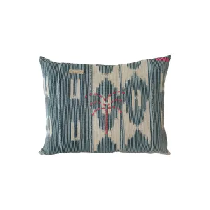 Poetry Cushion - Blue Baule Pink Palm