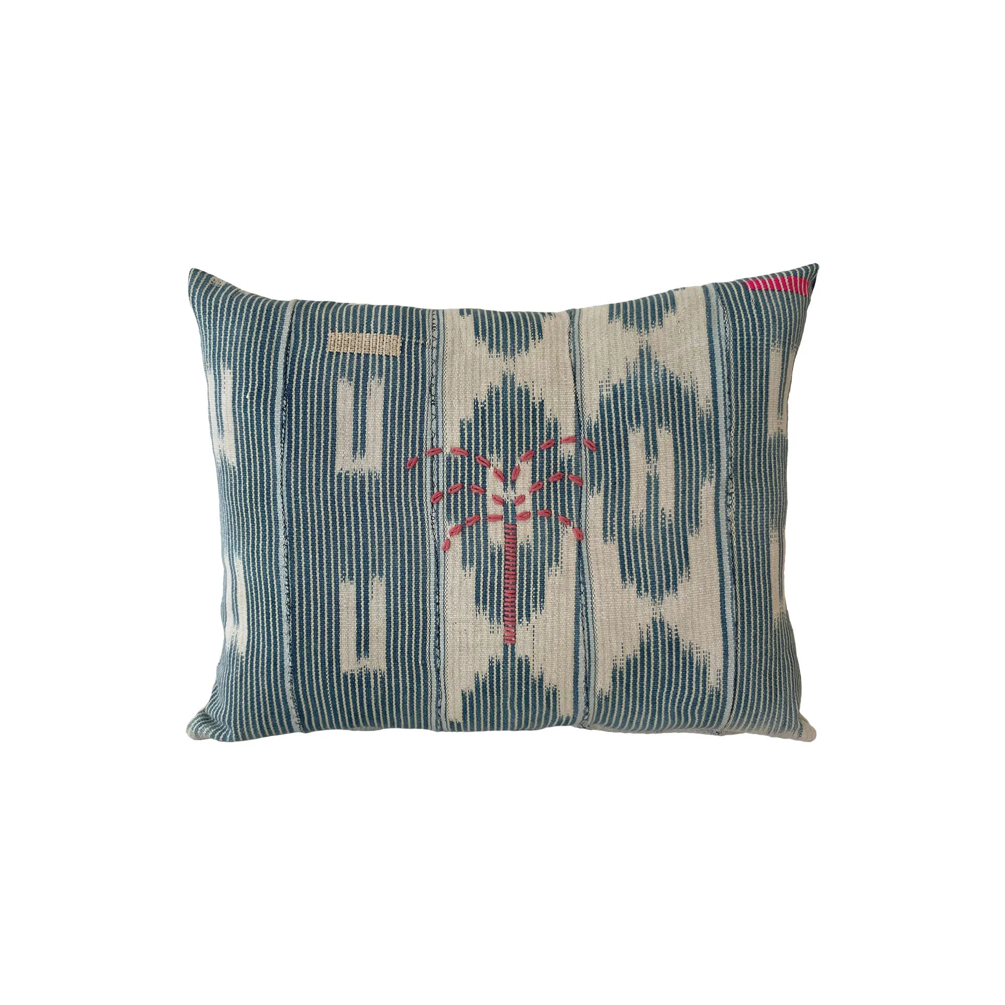 Poetry Cushion - Blue Baule Pink Palm