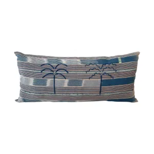 Poetry Cushion - Peach Baule Blue Palms