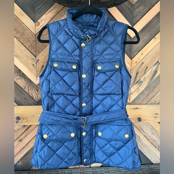 Polo Ralph Lauren Diamond Quilted Down Feather Vest Medium Navy Blue