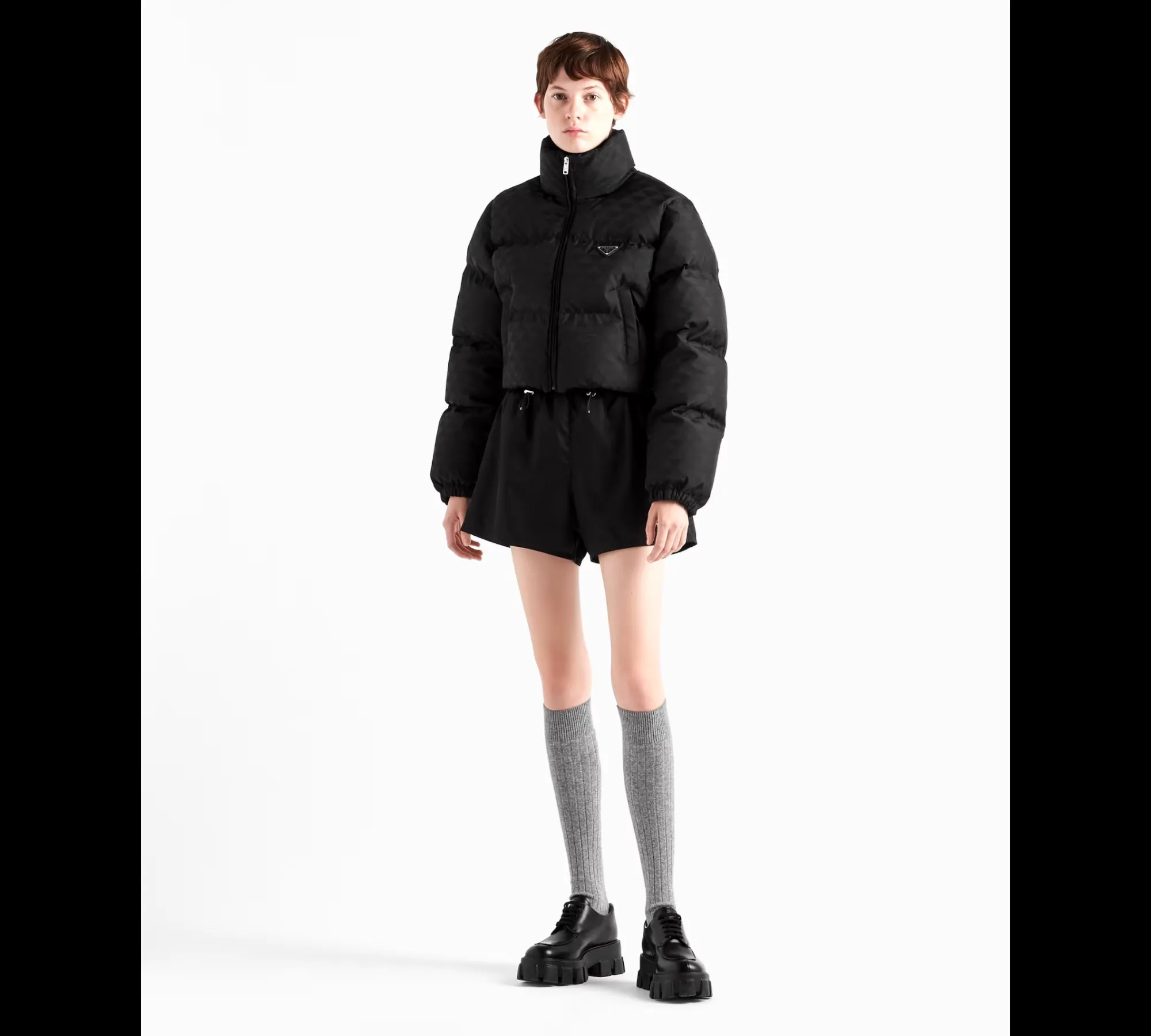 PRADA Printed nylon down jacket