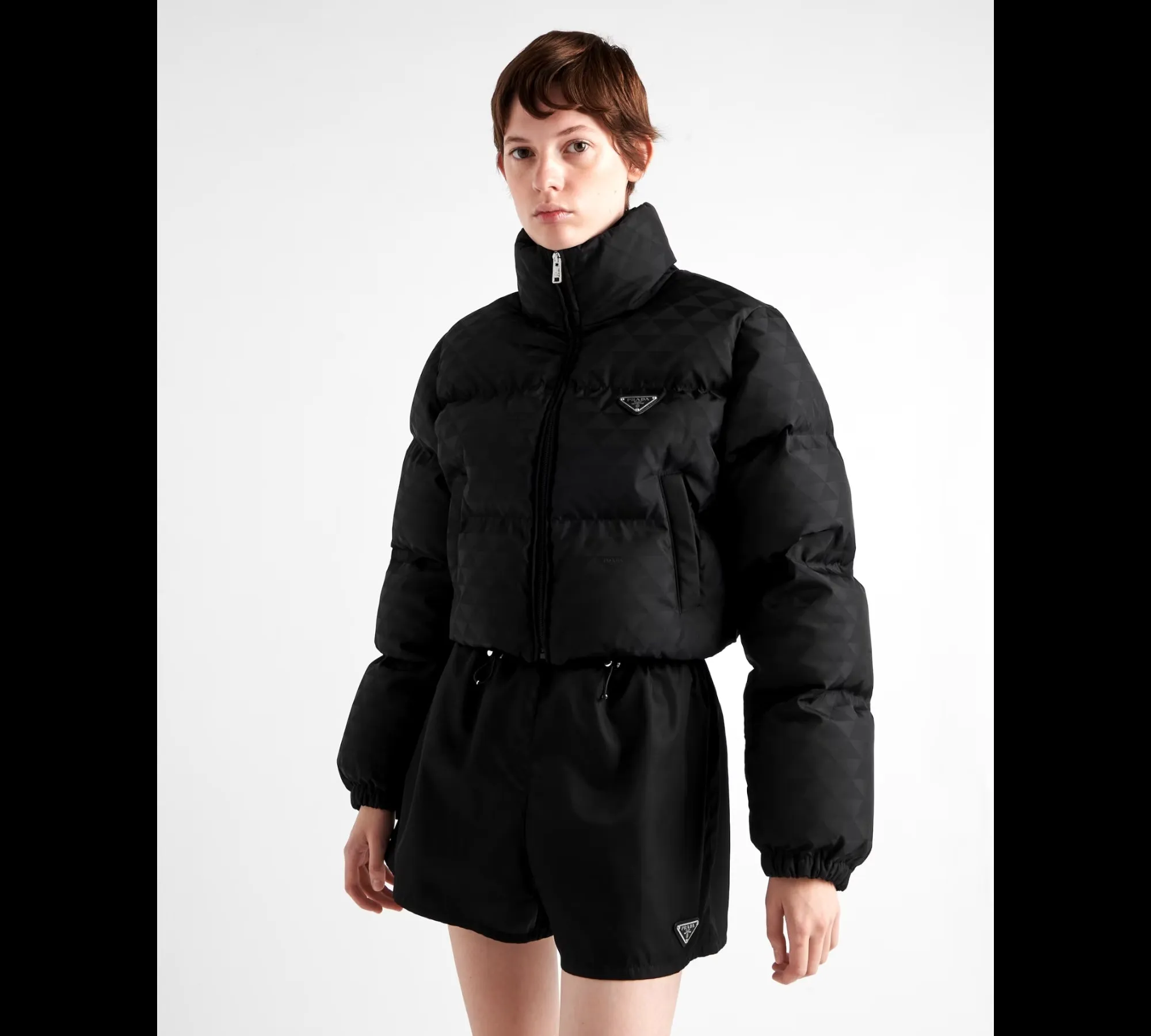PRADA Printed nylon down jacket