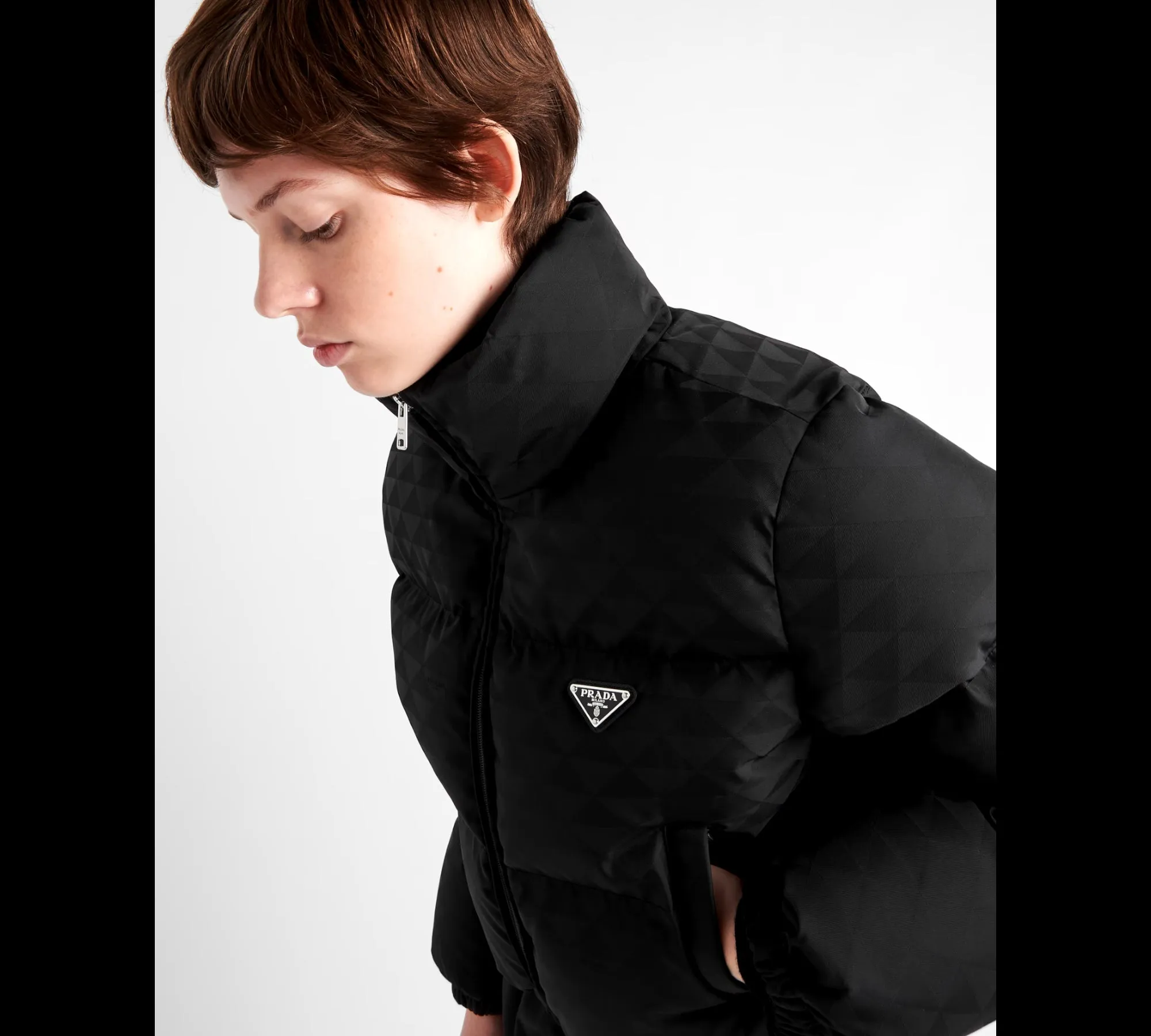 PRADA Printed nylon down jacket