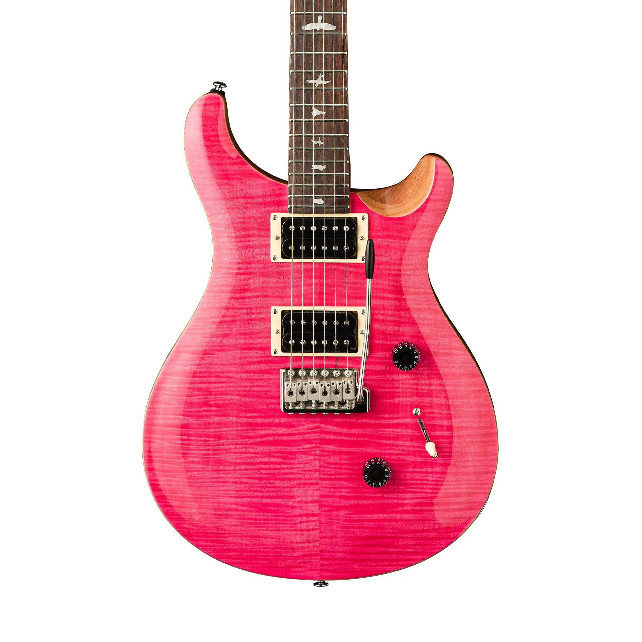 PRS SE Custom 24 Electric Guitar w/Bag, Bonnie Pink/Natural Back