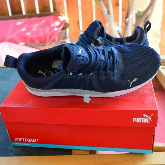 PUMA Mens Pacer Net Cage Trainers Sneakers Running Shoes Navy