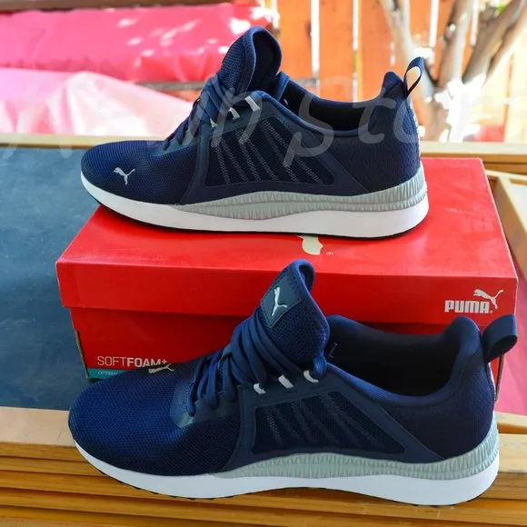 PUMA Mens Pacer Net Cage Trainers Sneakers Running Shoes Navy