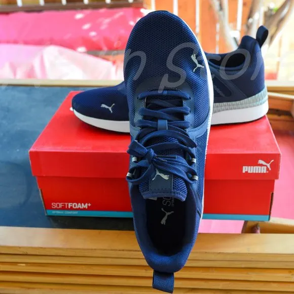 PUMA Mens Pacer Net Cage Trainers Sneakers Running Shoes Navy