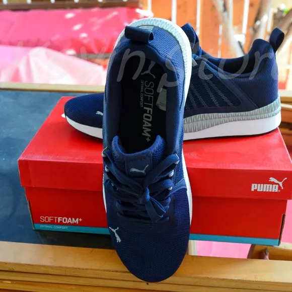 PUMA Mens Pacer Net Cage Trainers Sneakers Running Shoes Navy