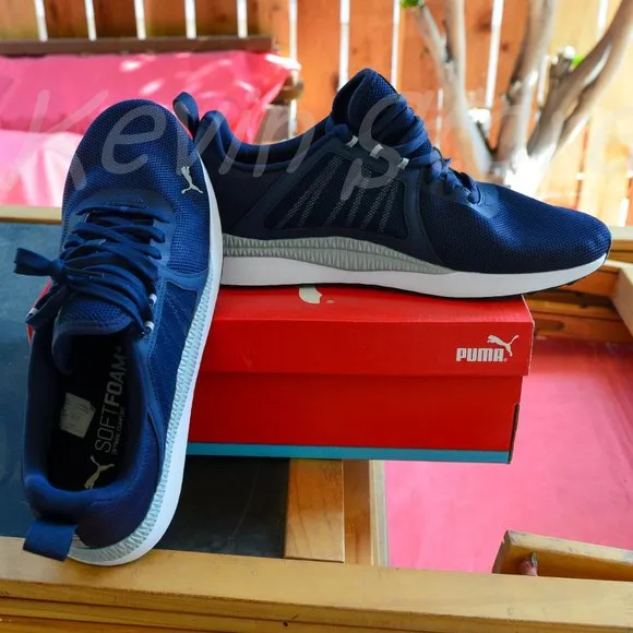 PUMA Mens Pacer Net Cage Trainers Sneakers Running Shoes Navy