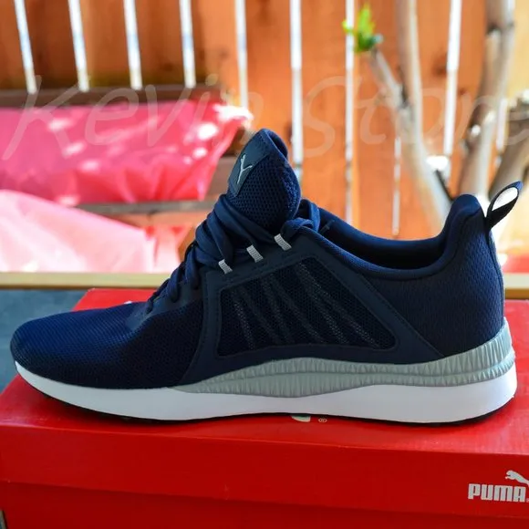 PUMA Mens Pacer Net Cage Trainers Sneakers Running Shoes Navy