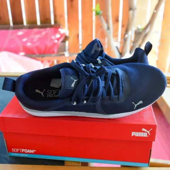 PUMA Mens Pacer Net Cage Trainers Sneakers Running Shoes Navy