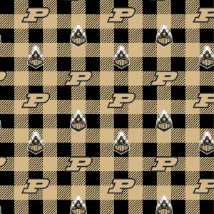 PURDUE UNIVERSITY-Buffalo Plaid Fleece-100% Polyester-PU1190