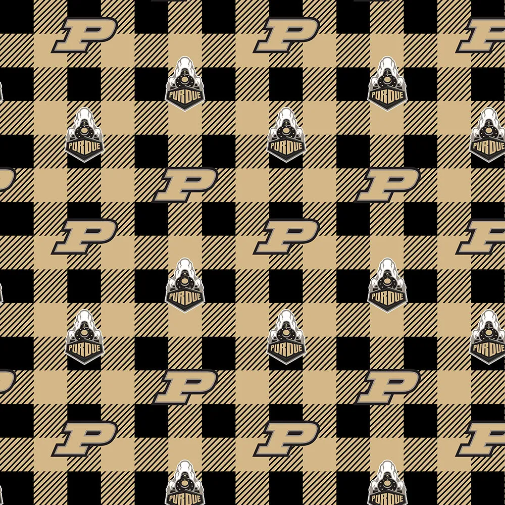 PURDUE UNIVERSITY-Buffalo Plaid Fleece-100% Polyester-PU1190