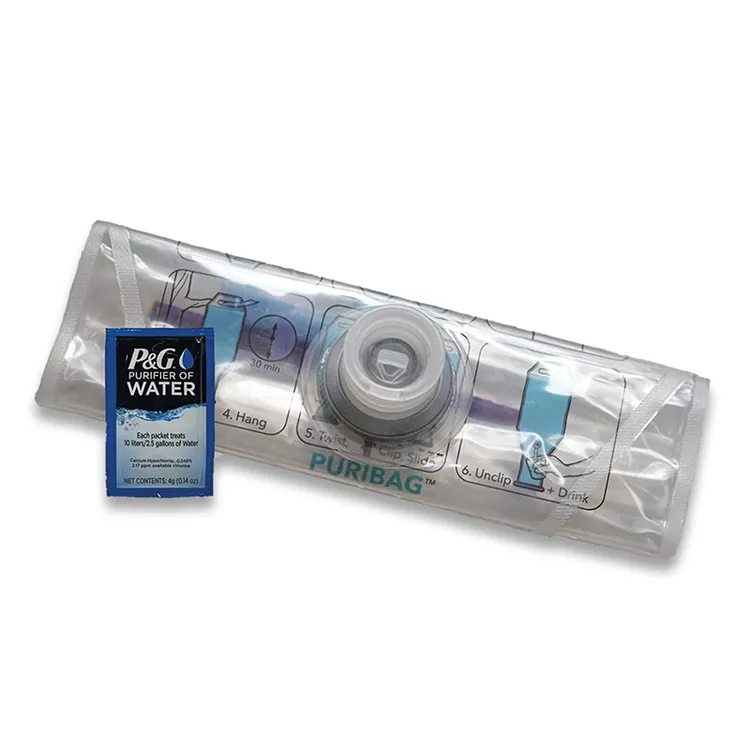 PURIBAG PRO SYSTEM WITH STRAW FILTER AND P&G WATER PURIFIER PACKETS