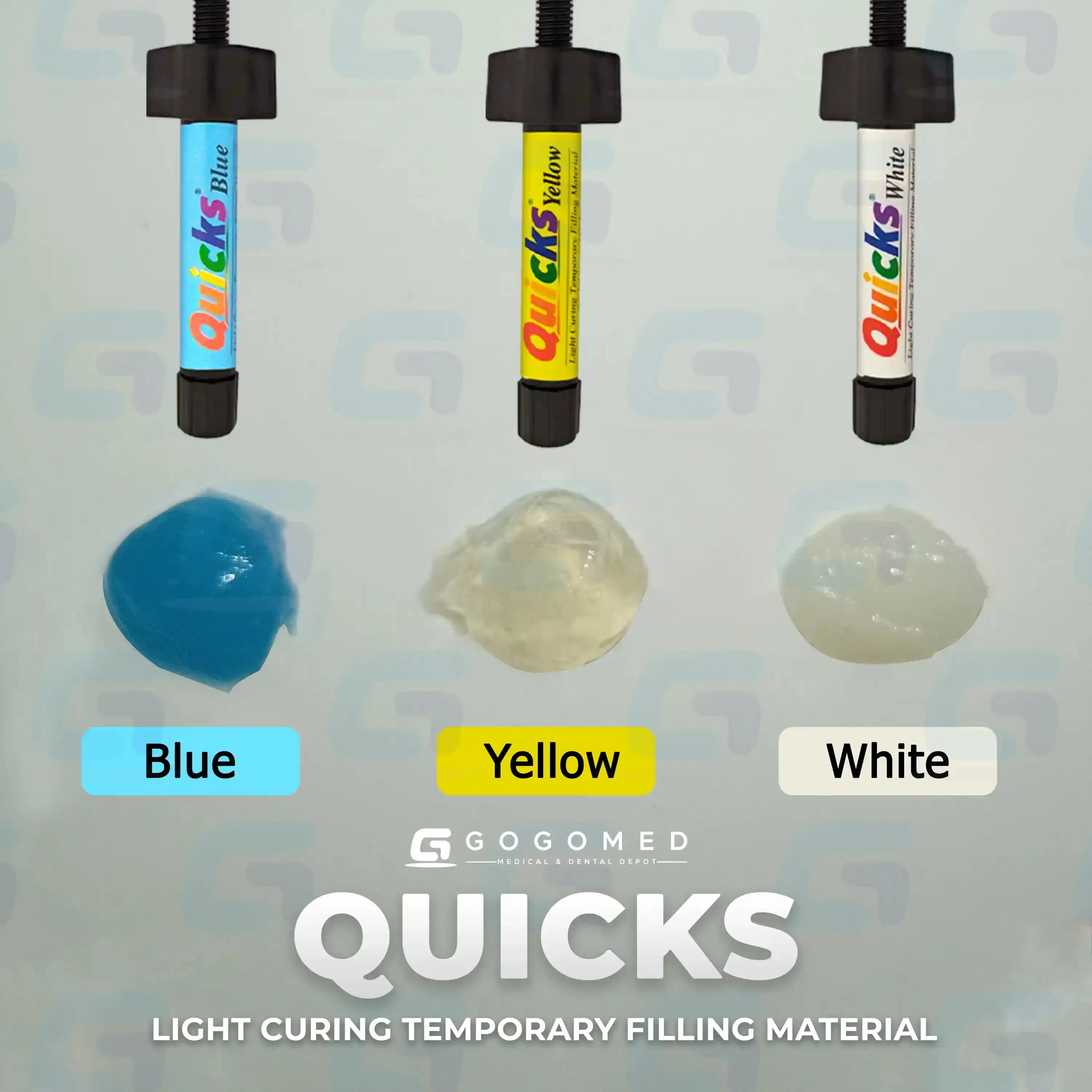 Quicks - Light Curing Temporary Filling Material (Packable) - 3g per Tube